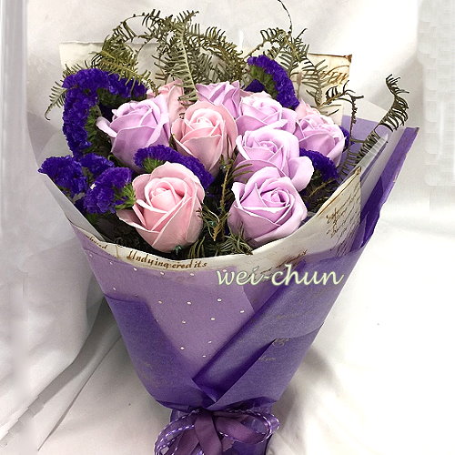 浪漫真情 紫玫瑰花束 生日花束